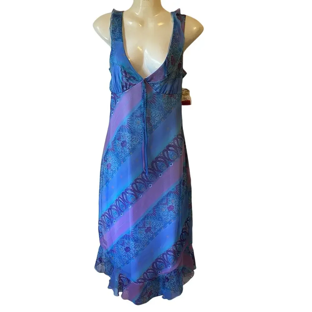New VTG Y2K Luna Chix Babydoll Dress Women Junior M Floral Ruffle Fairy